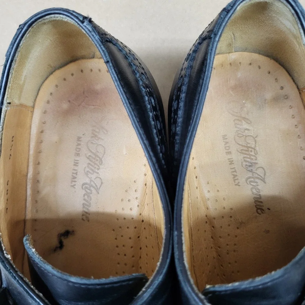 Saks Fifth Avenue (Sz 9.5 M) Monk Strap Wingtip Mens Dress Shoes